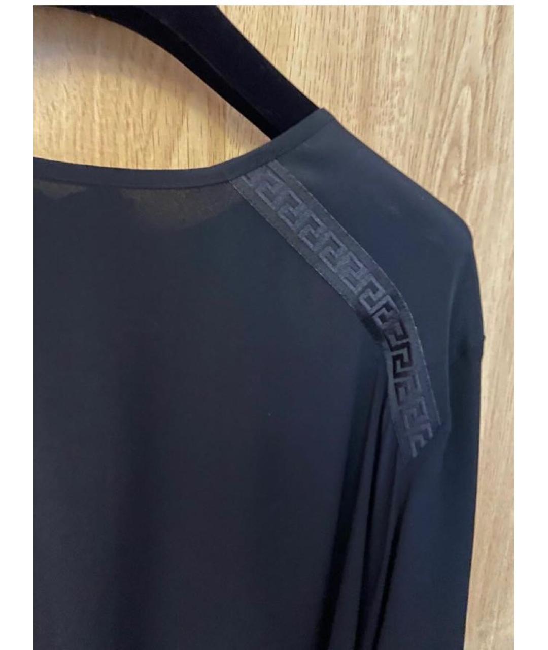 VERSACE Черная шелковая блузы, фото 3