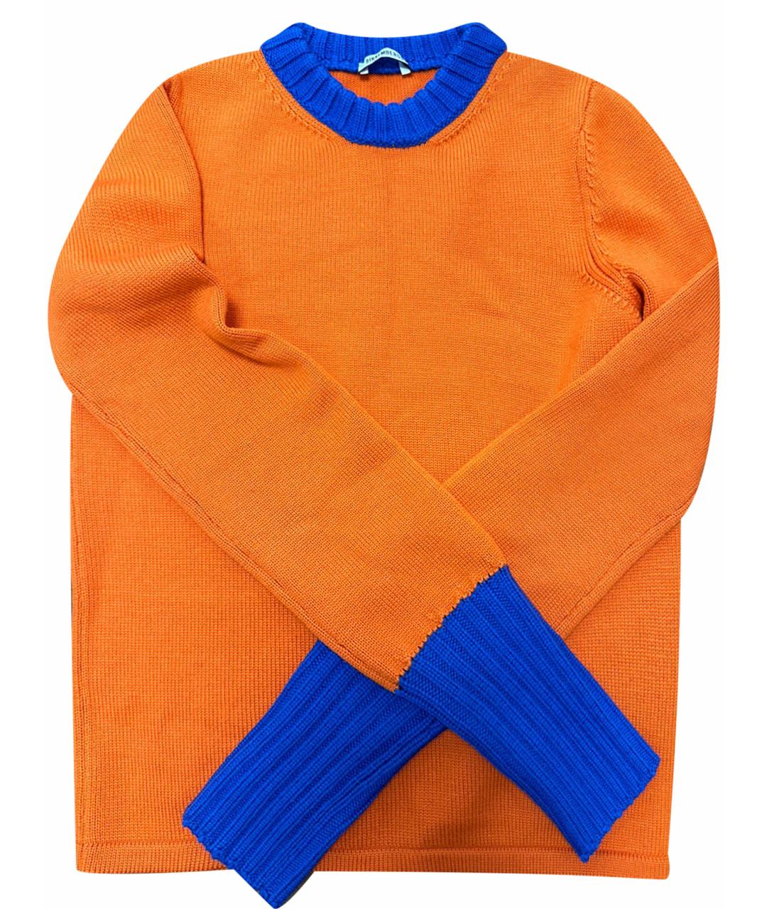 BIKKEMBERGS Оранжевый шерстяной джемпер / свитер, фото 1