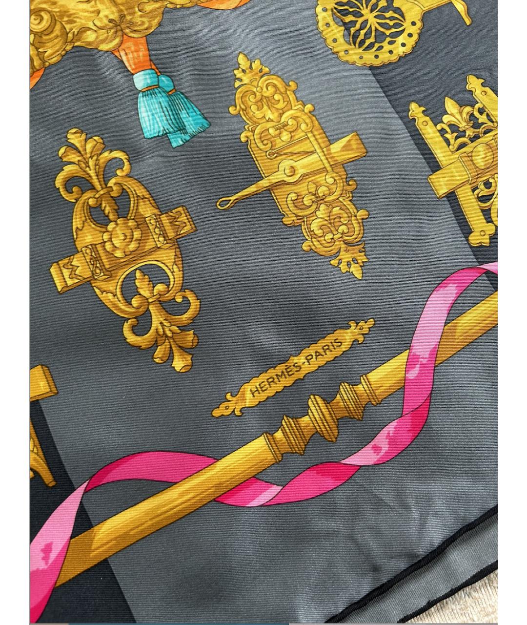 HERMES PRE-OWNED Золотой шелковый платок, фото 4
