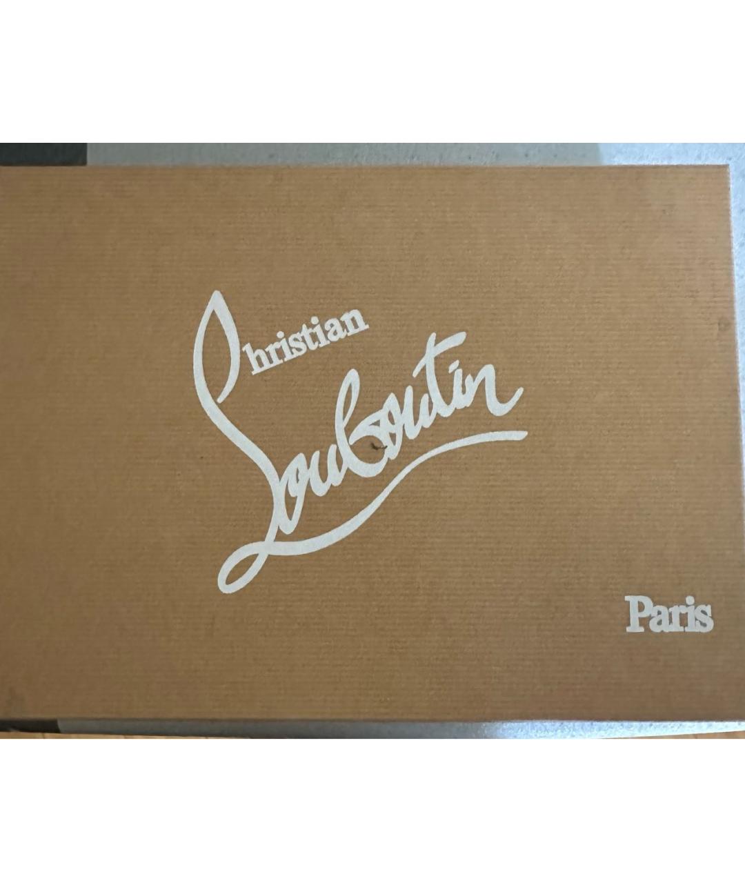 CHRISTIAN LOUBOUTIN Черные кожаные лодочки на низком каблуке, фото 8