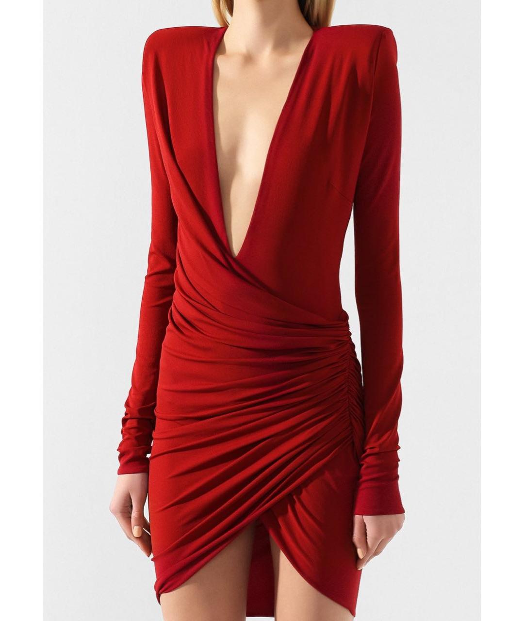 ALEXANDRE VAUTHIER Красное деним вечернее платье, фото 4