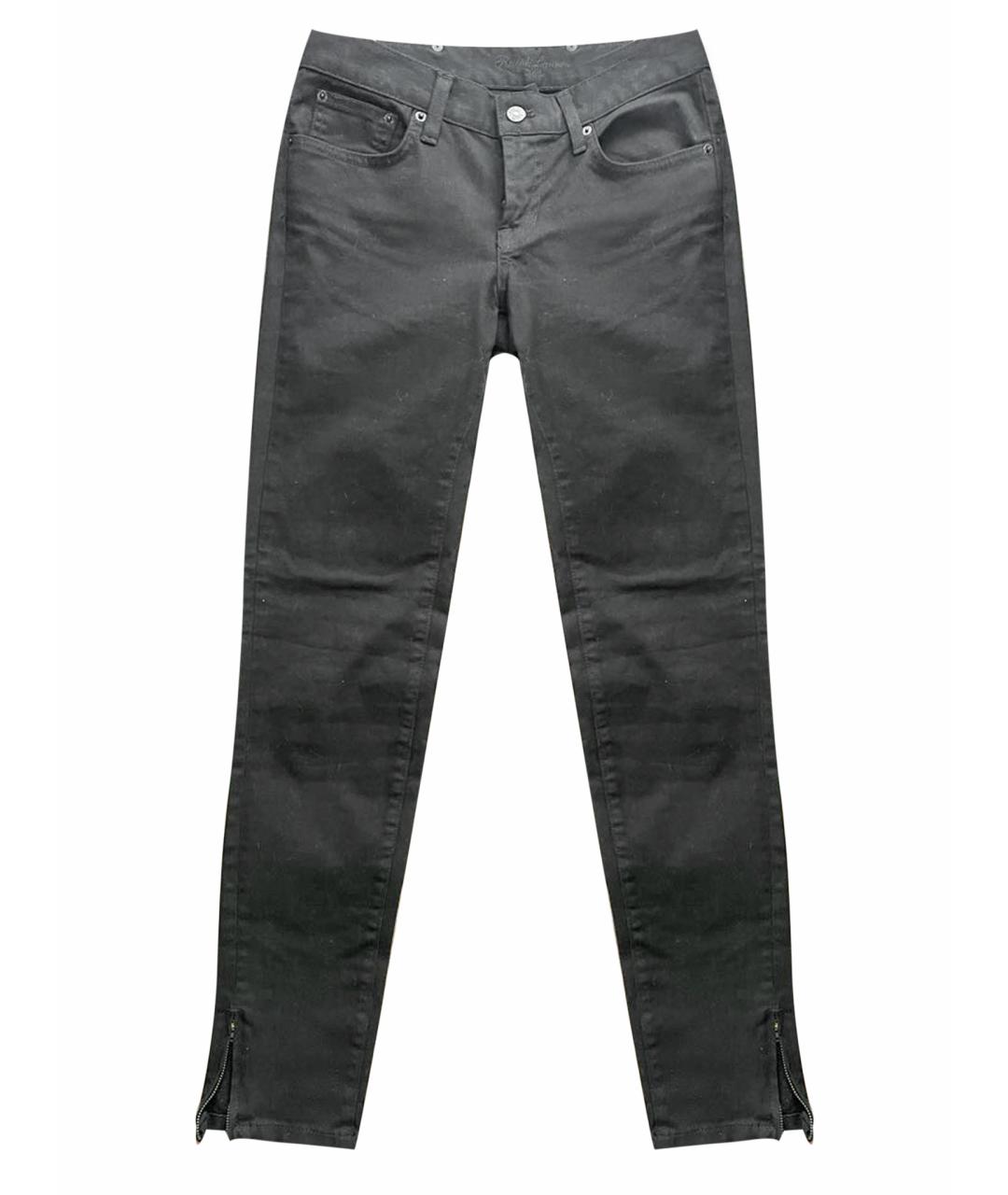RALPH LAUREN Черные хлопко-эластановые джинсы слим, фото 1