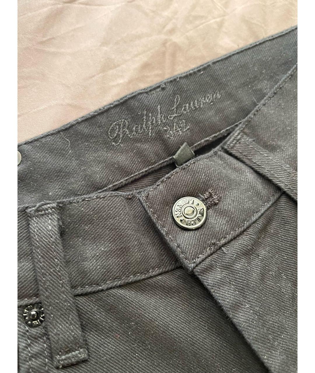 RALPH LAUREN Черные хлопко-эластановые джинсы слим, фото 5