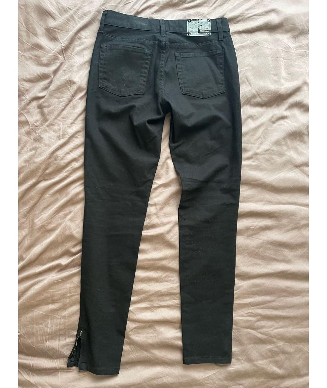 RALPH LAUREN Черные хлопко-эластановые джинсы слим, фото 3