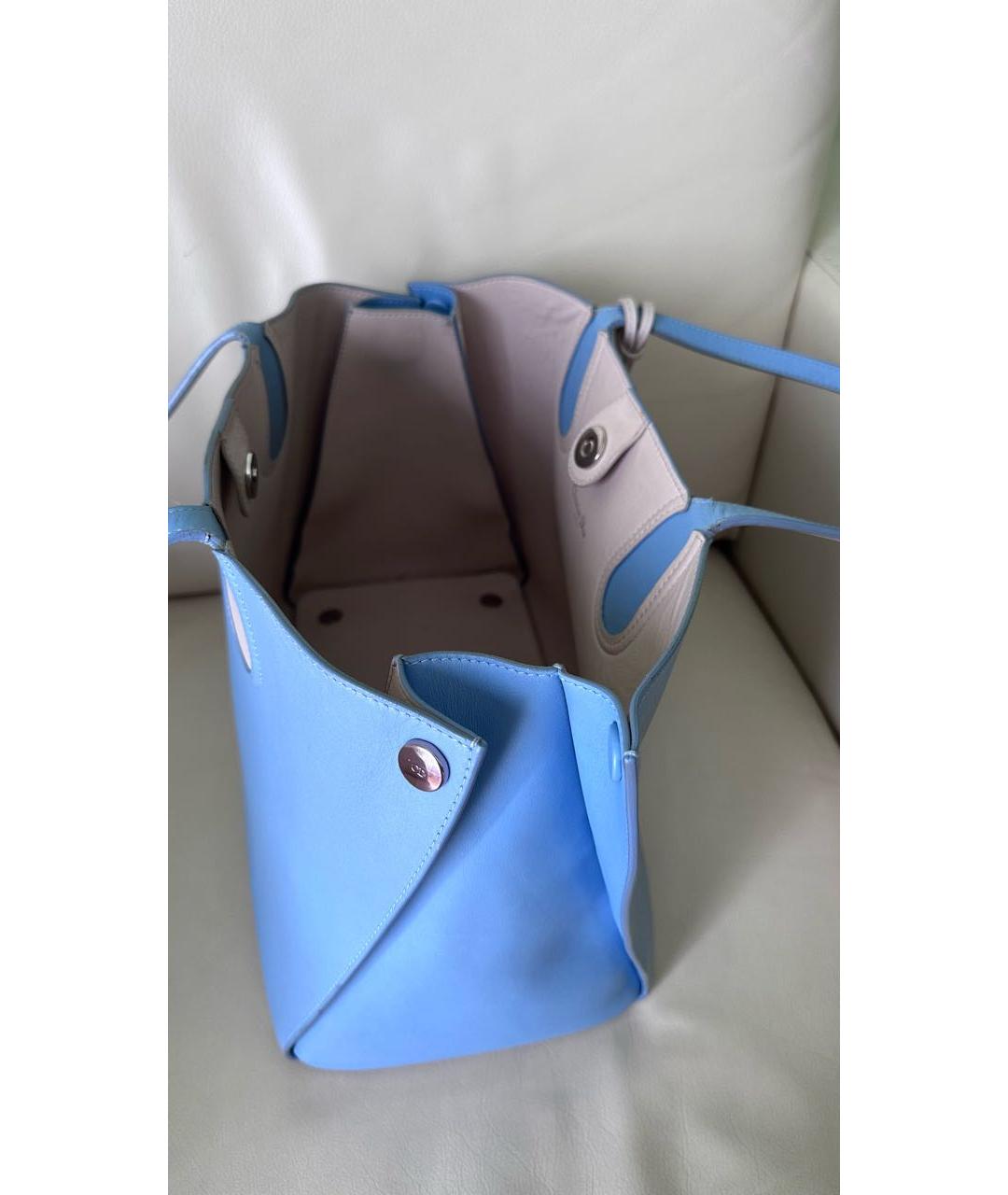 CHRISTIAN DIOR PRE-OWNED Голубая кожаная сумка тоут, фото 7
