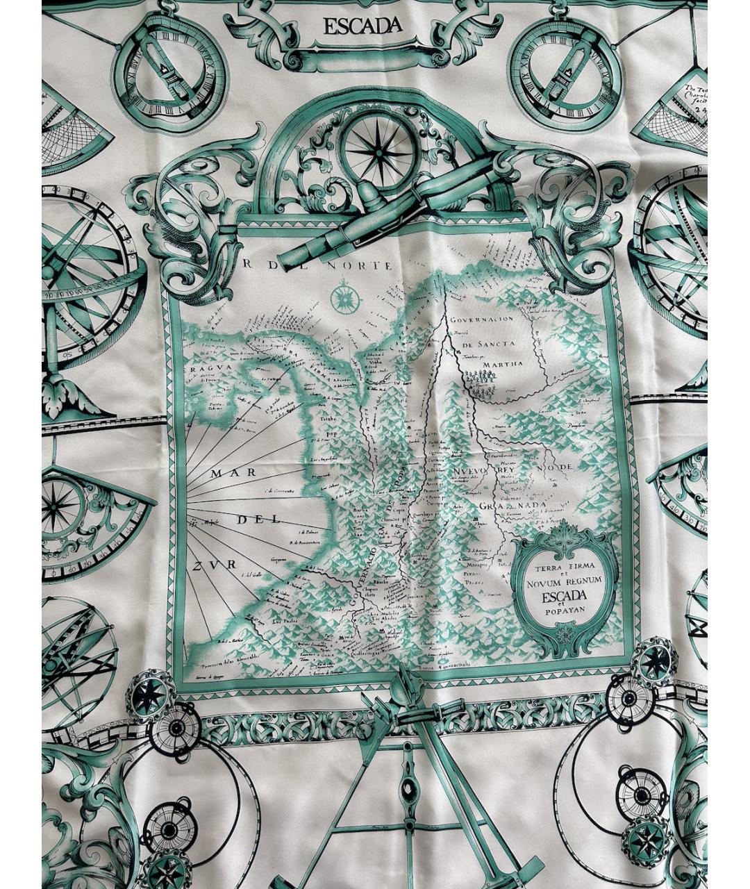 ESCADA Бирюзовый шелковый платок, фото 4