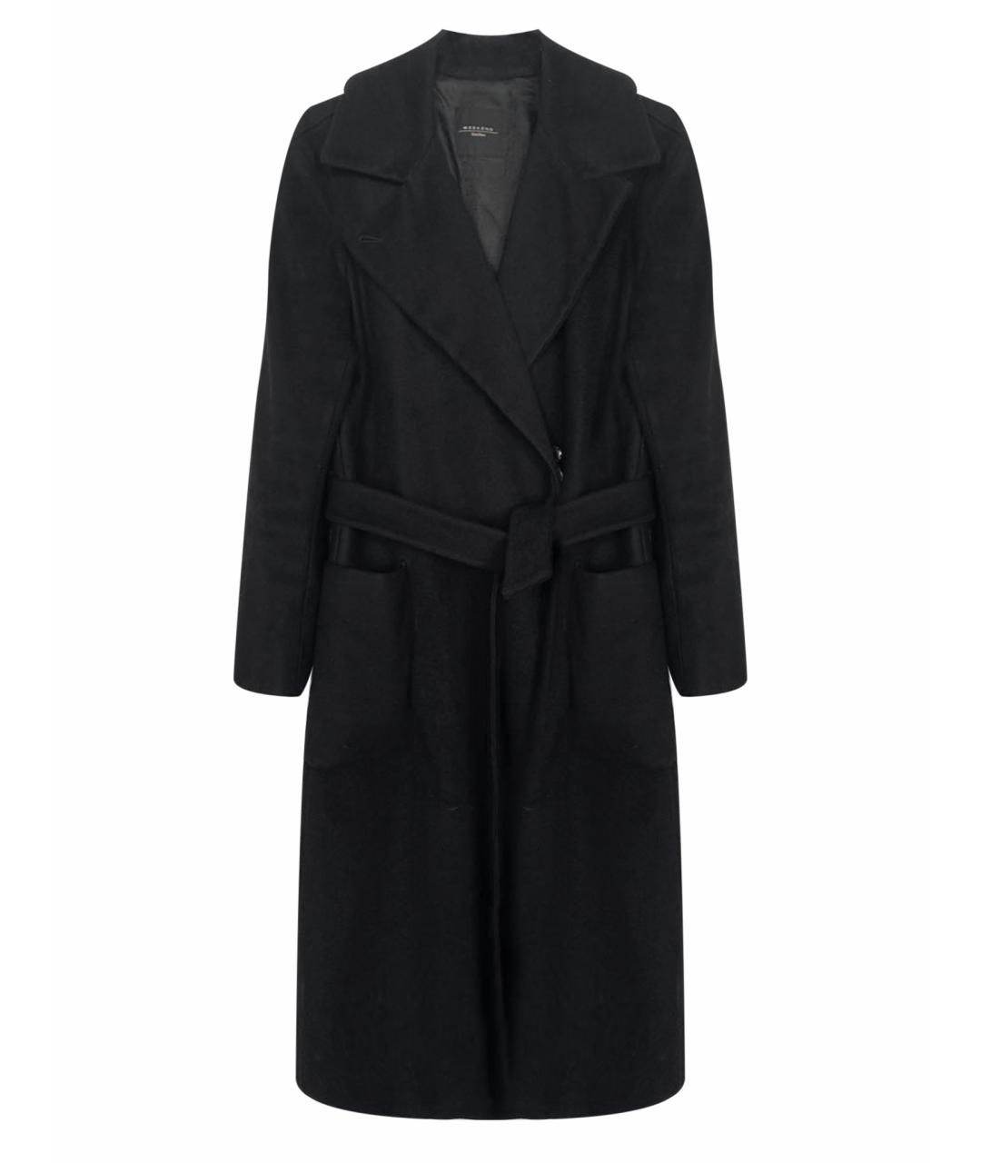 WEEKEND MAX MARA Черное шерстяное пальто, фото 1