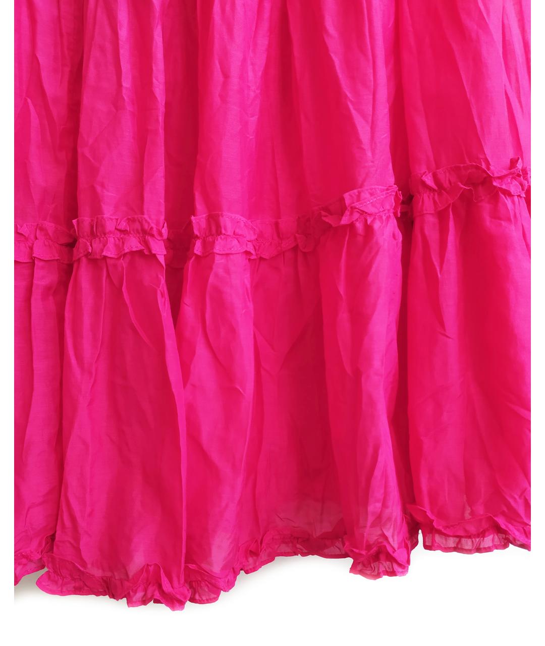 RALPH LAUREN Розовая хлопковая юбка макси, фото 4