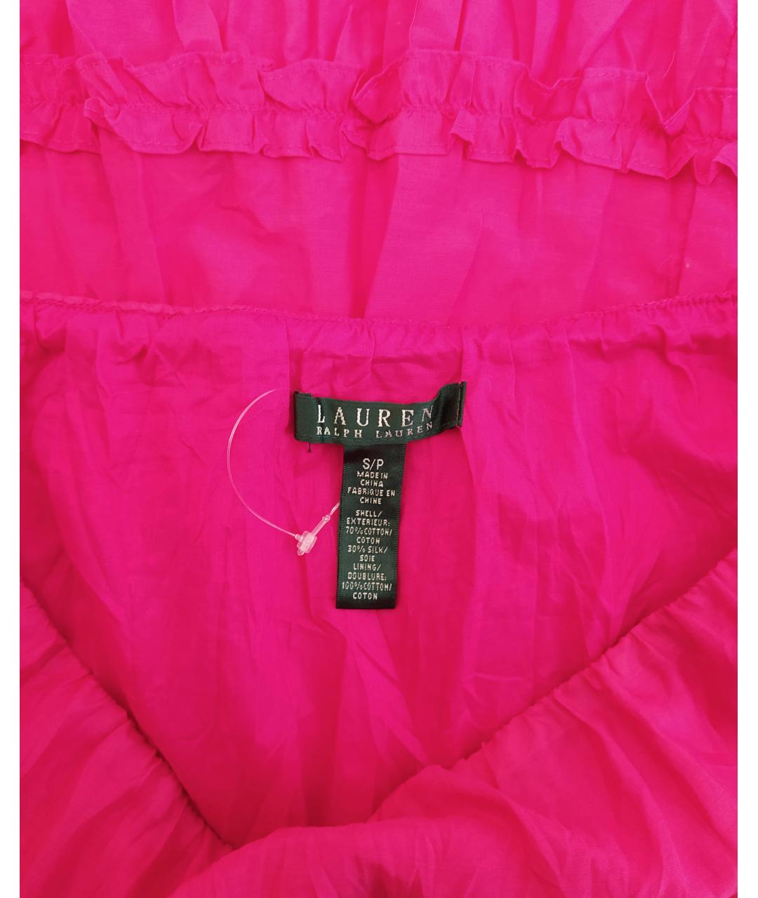RALPH LAUREN Розовая хлопковая юбка макси, фото 3