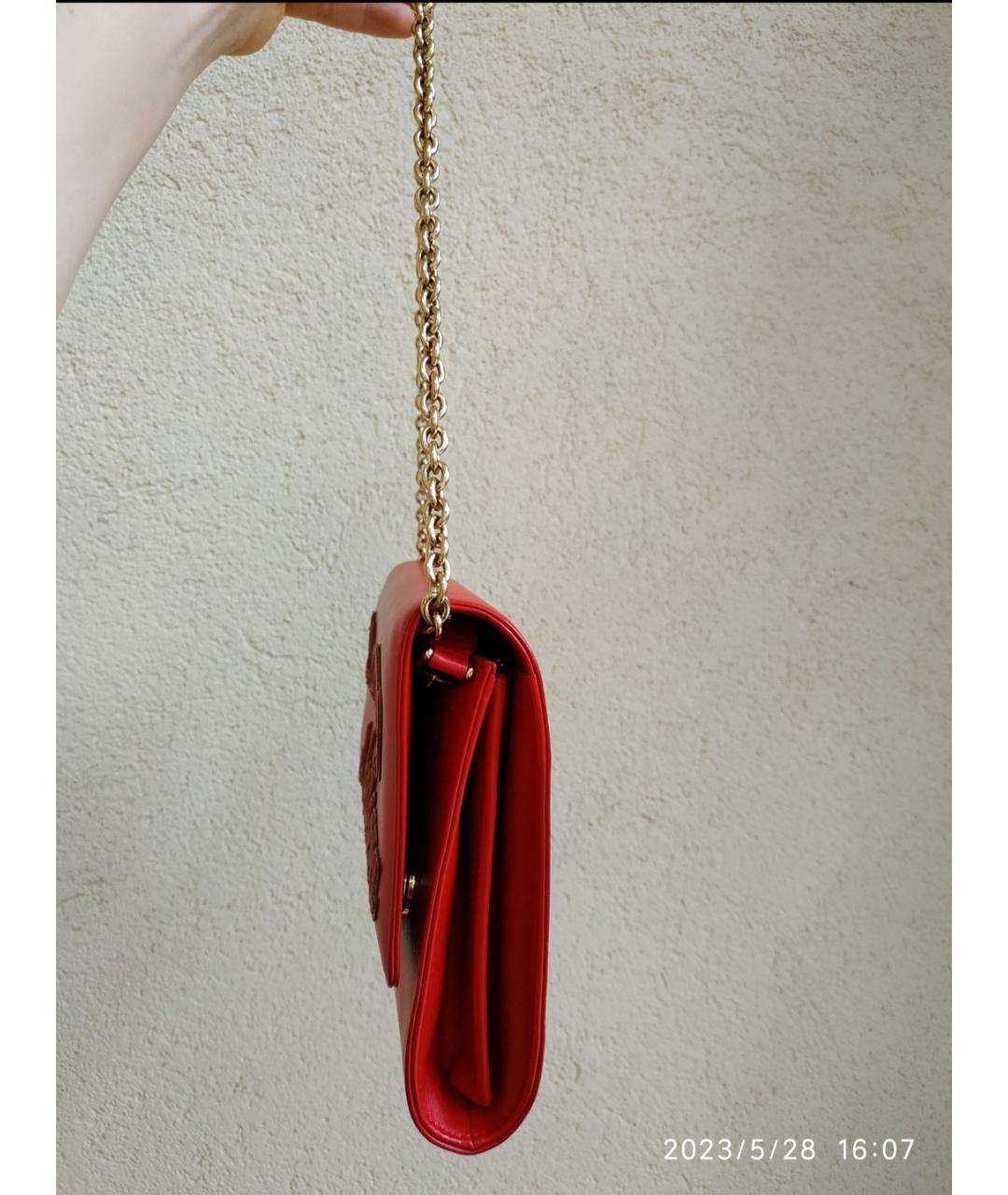DOLCE&GABBANA Красная кожаная сумка с короткими ручками, фото 5