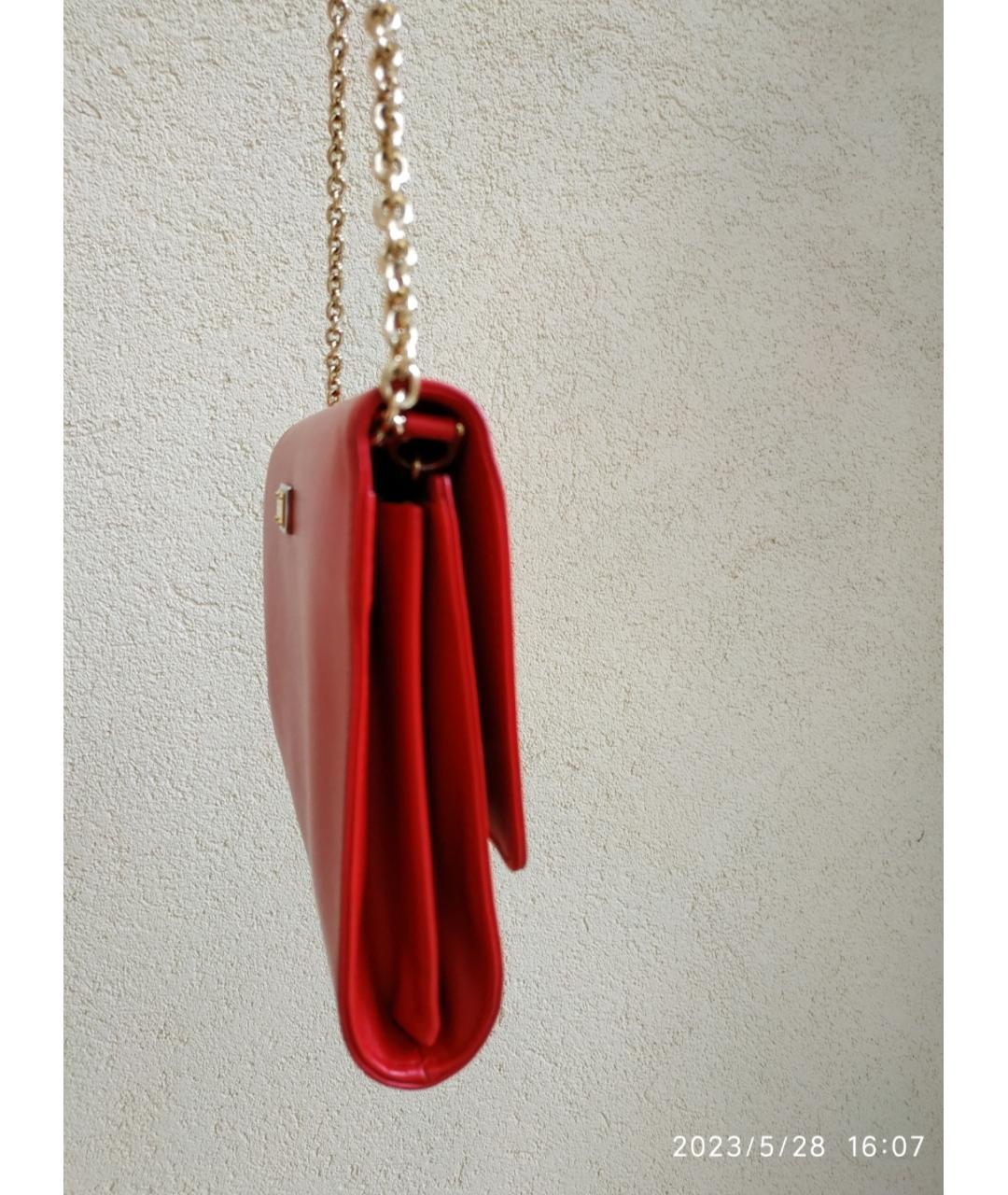 DOLCE&GABBANA Красная кожаная сумка с короткими ручками, фото 6