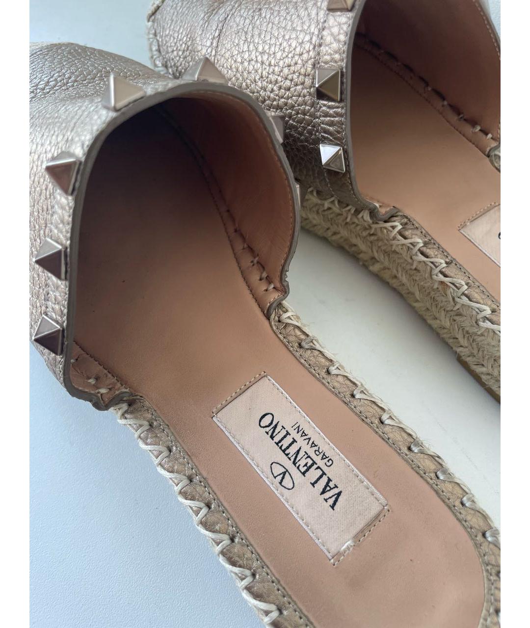 VALENTINO Бежевые кожаные мюли, фото 5