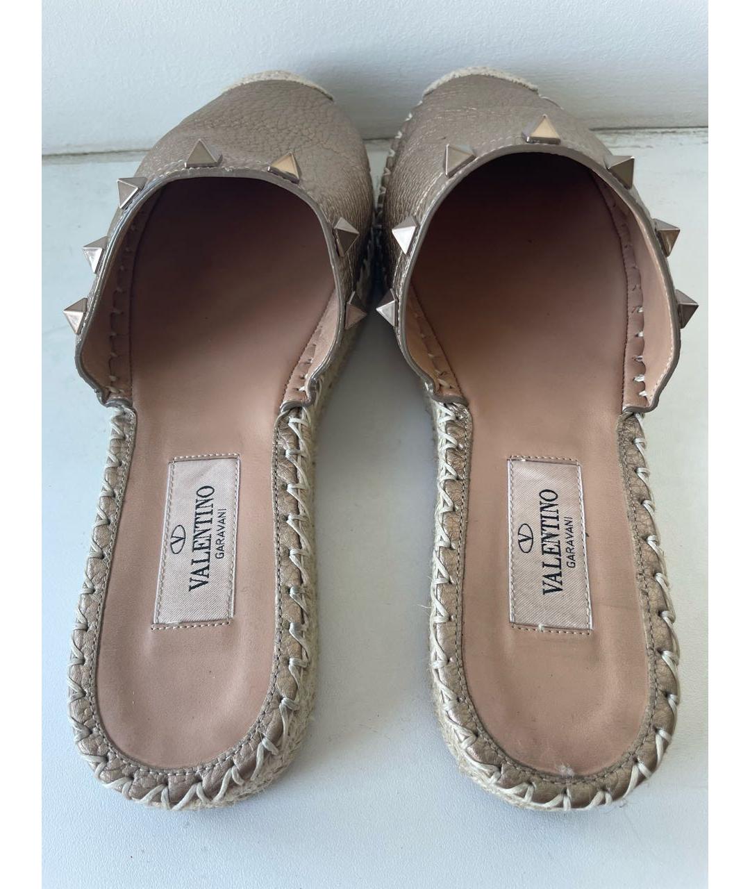VALENTINO Бежевые кожаные мюли, фото 3