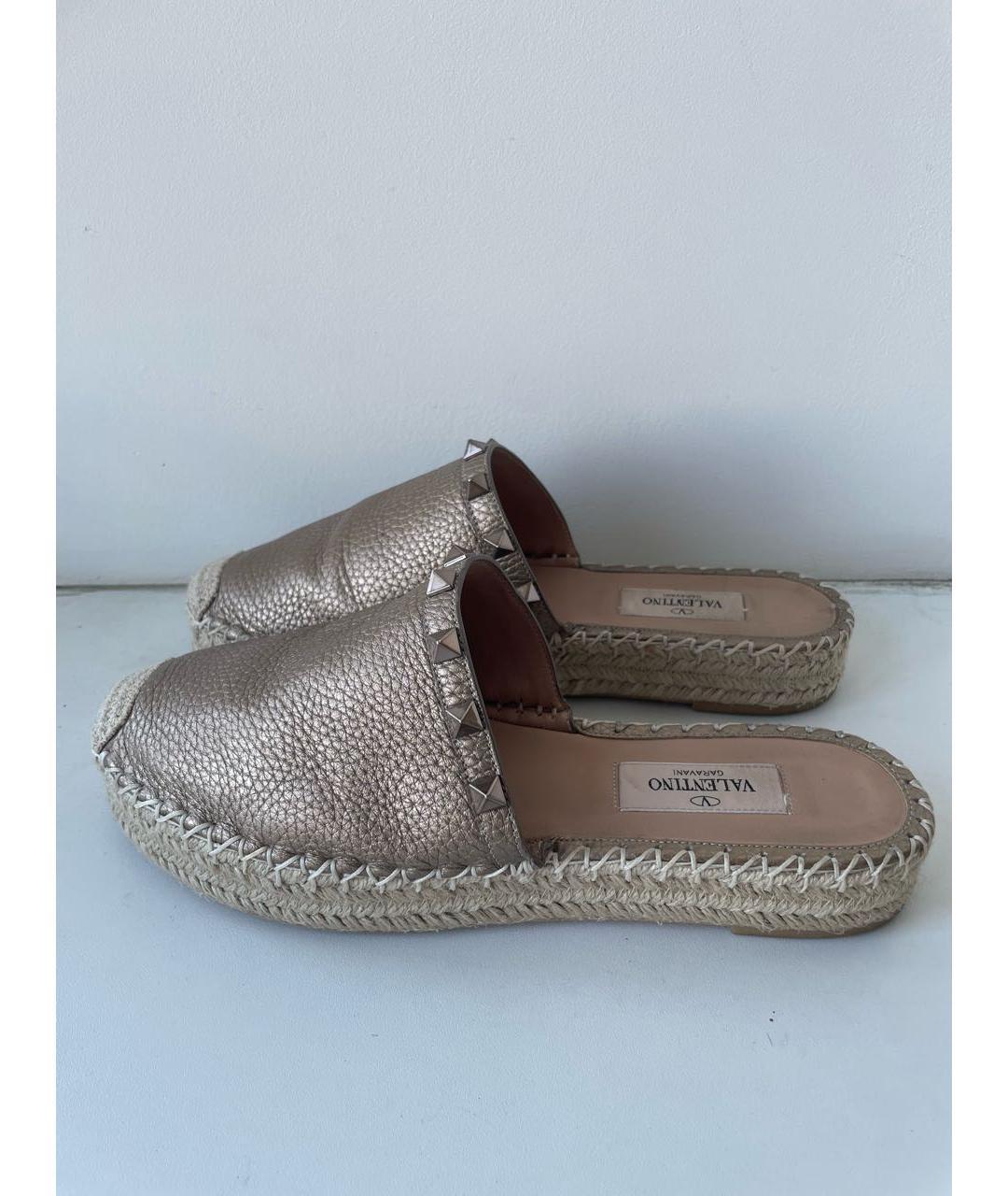 VALENTINO Бежевые кожаные мюли, фото 6