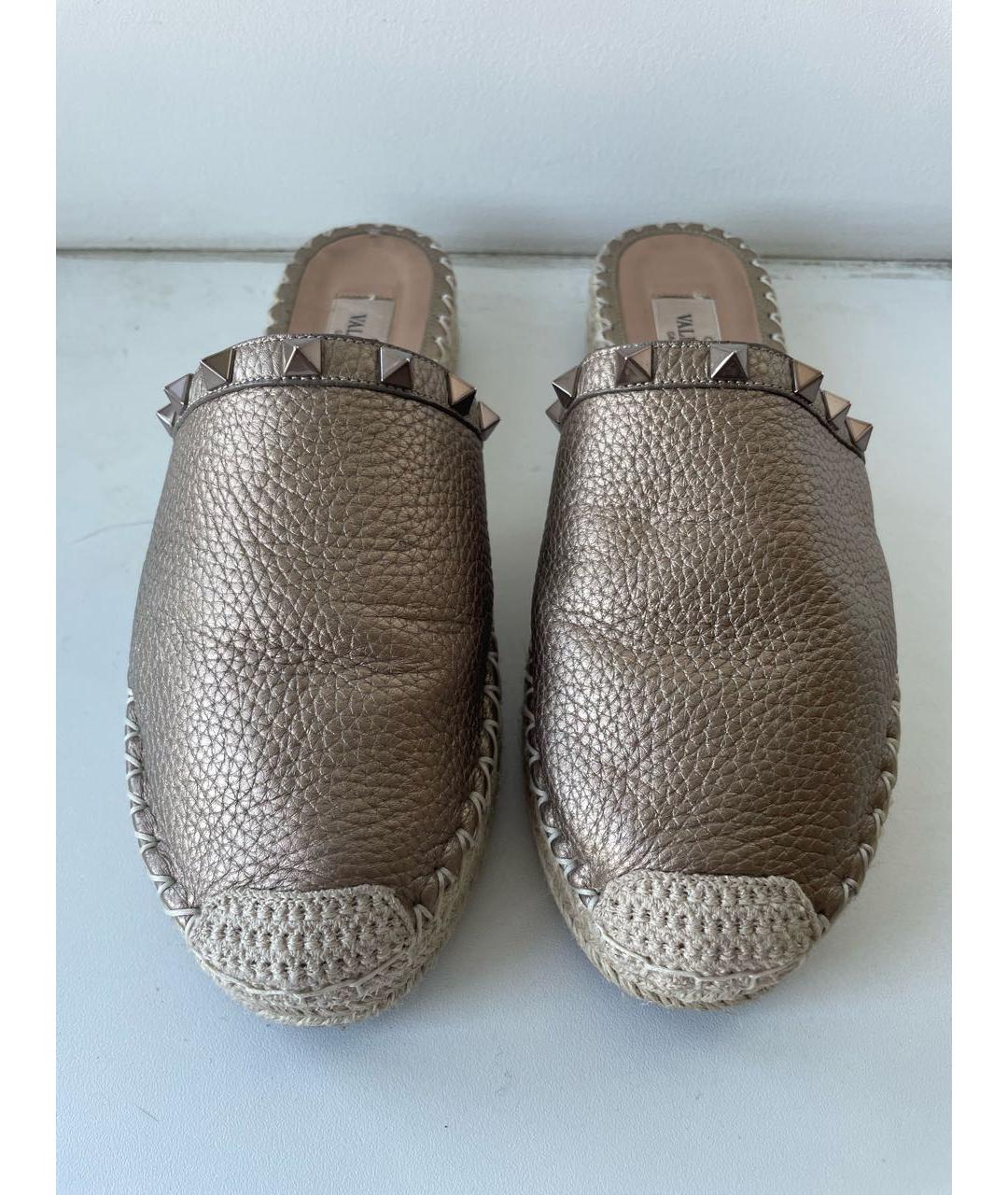 VALENTINO Бежевые кожаные мюли, фото 2