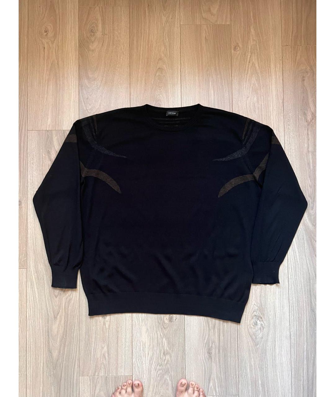 CORTIGIANI Черный шерстяной джемпер / свитер, фото 5