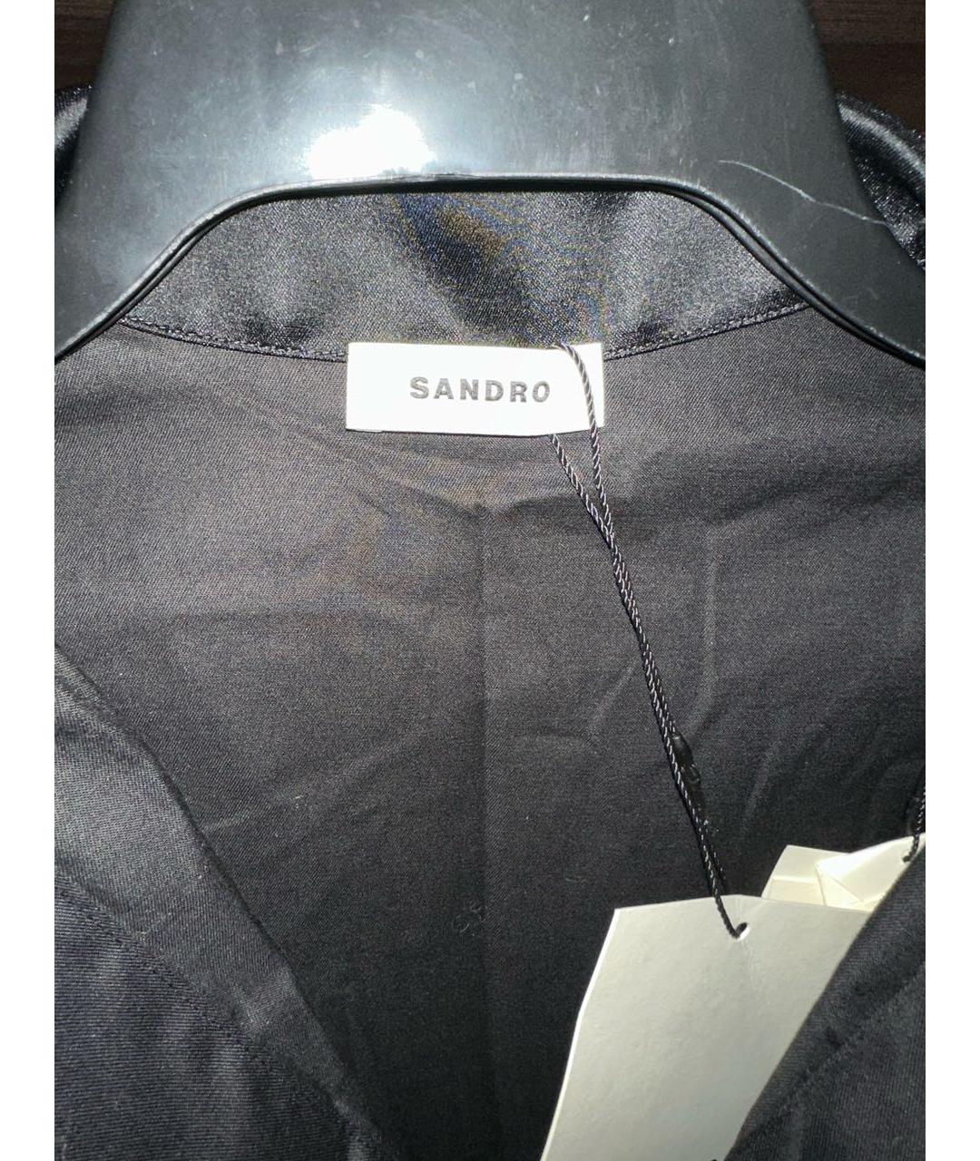 SANDRO Черное хлопковое коктейльное платье, фото 3