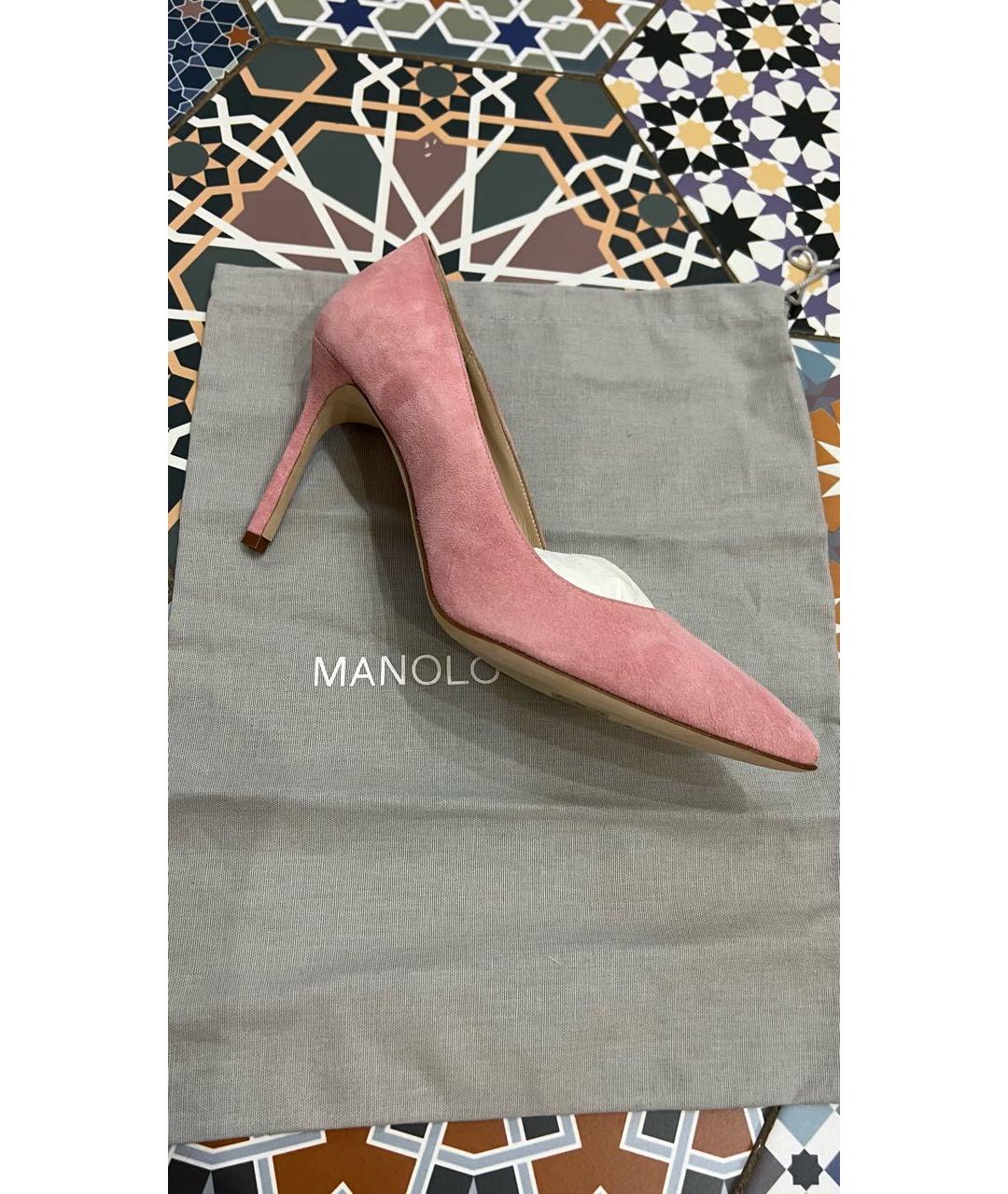 MANOLO BLAHNIK Розовые кожаные туфли, фото 4