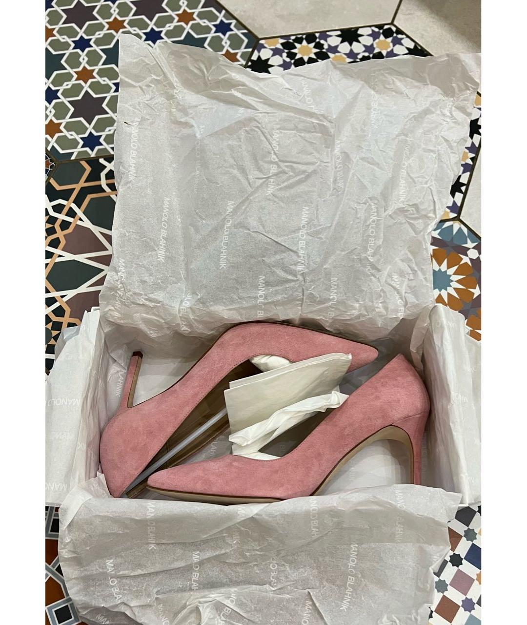 MANOLO BLAHNIK Розовые кожаные туфли, фото 7