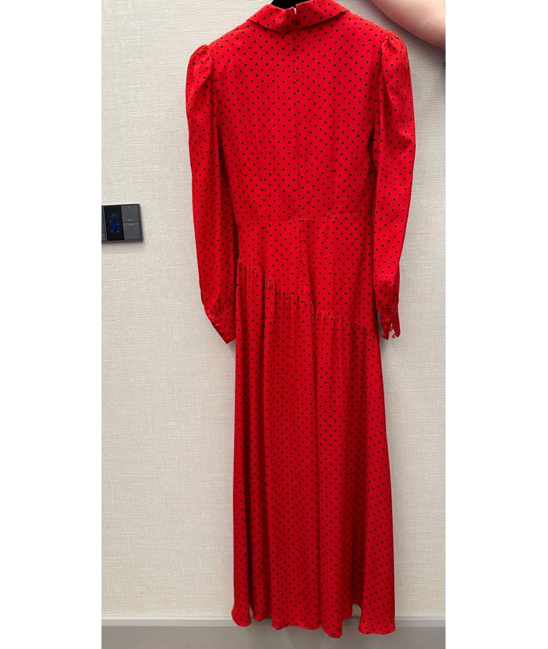 ALESSANDRA RICH Красное шелковое коктейльное платье, фото 2