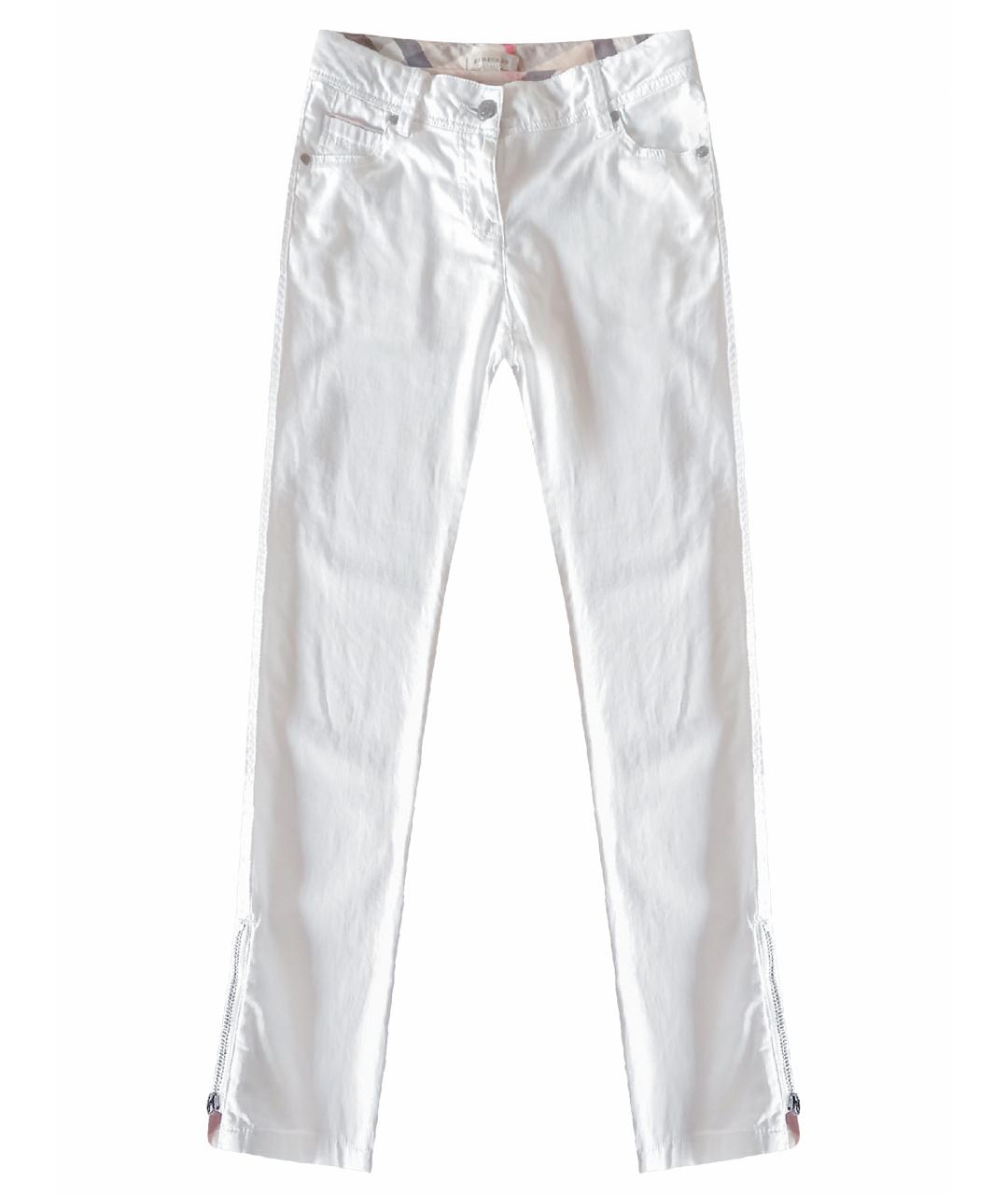 BURBERRY Белые хлопковые брюки и шорты, фото 1