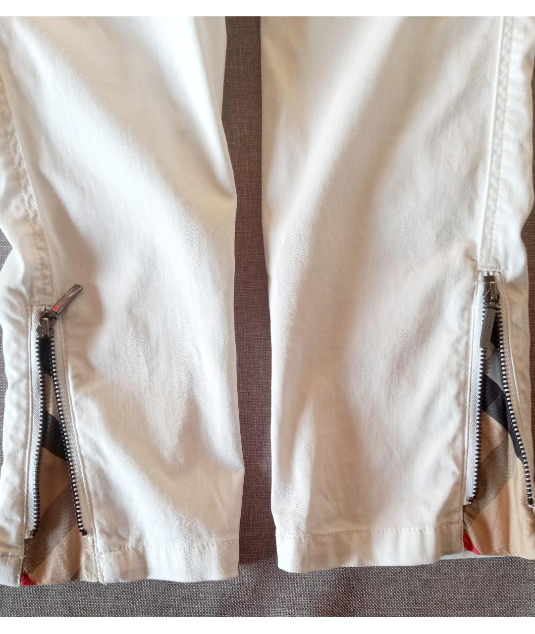 BURBERRY Белые хлопковые брюки и шорты, фото 5