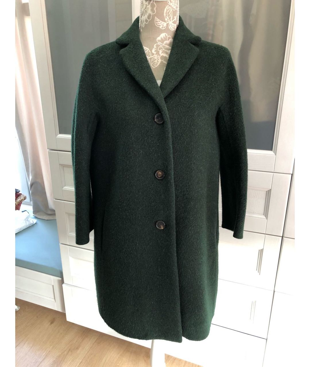 'S MAX MARA Зеленые шерстяное пальто, фото 6