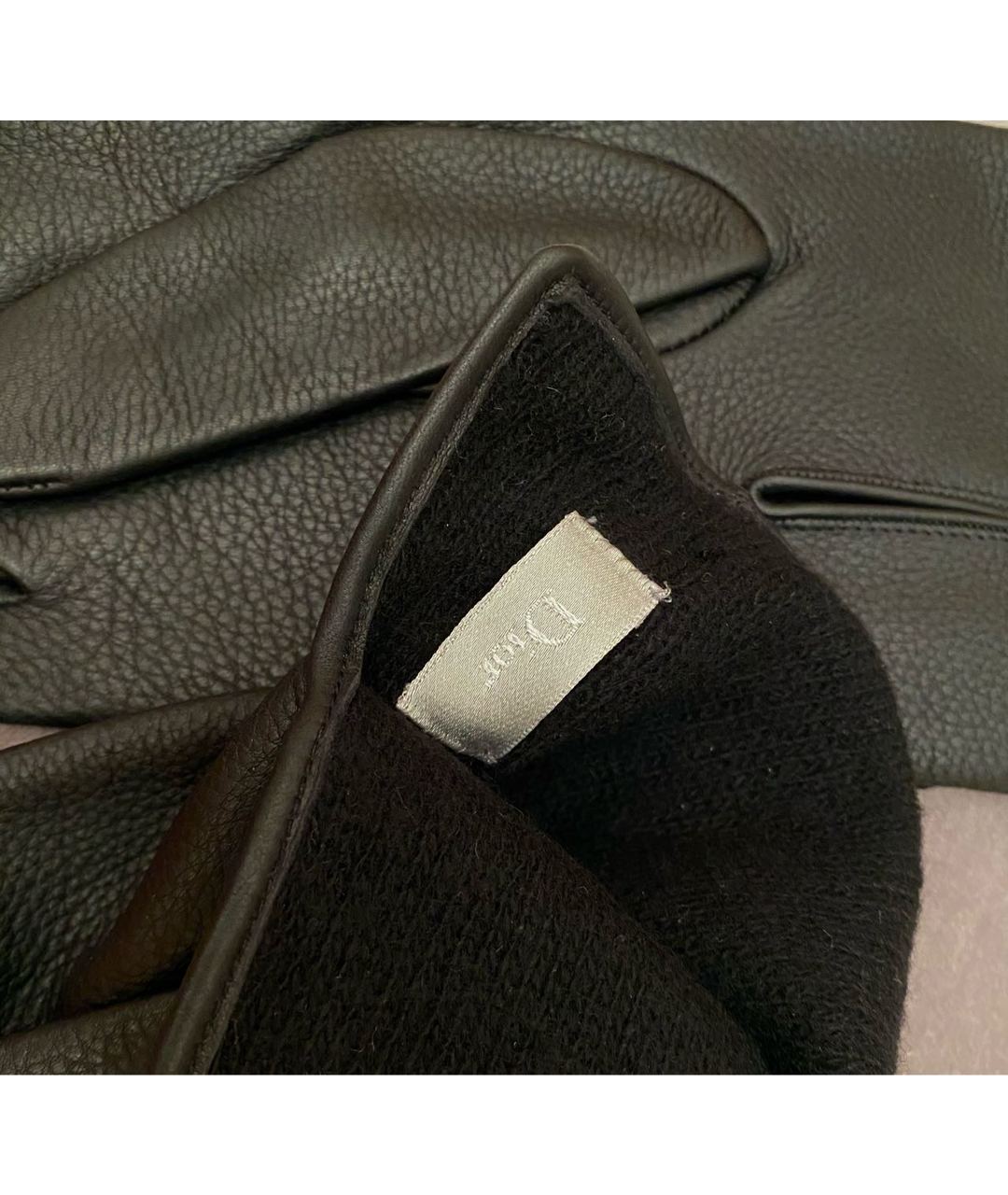 DIOR HOMME Черные кожаные перчатки, фото 3
