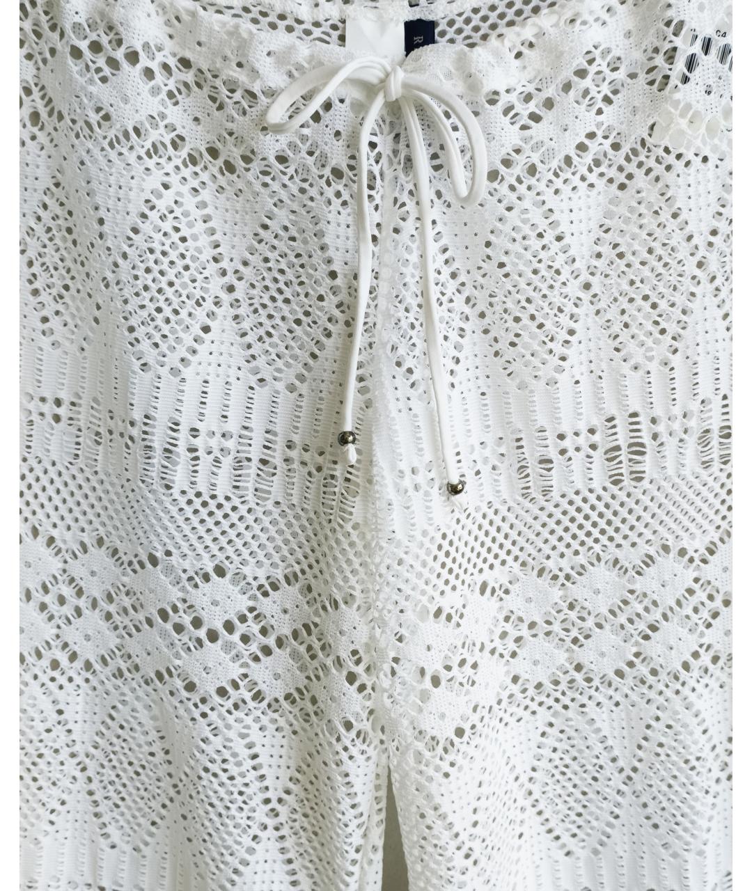 RALPH LAUREN Белые полиэстеровые прямые брюки, фото 4