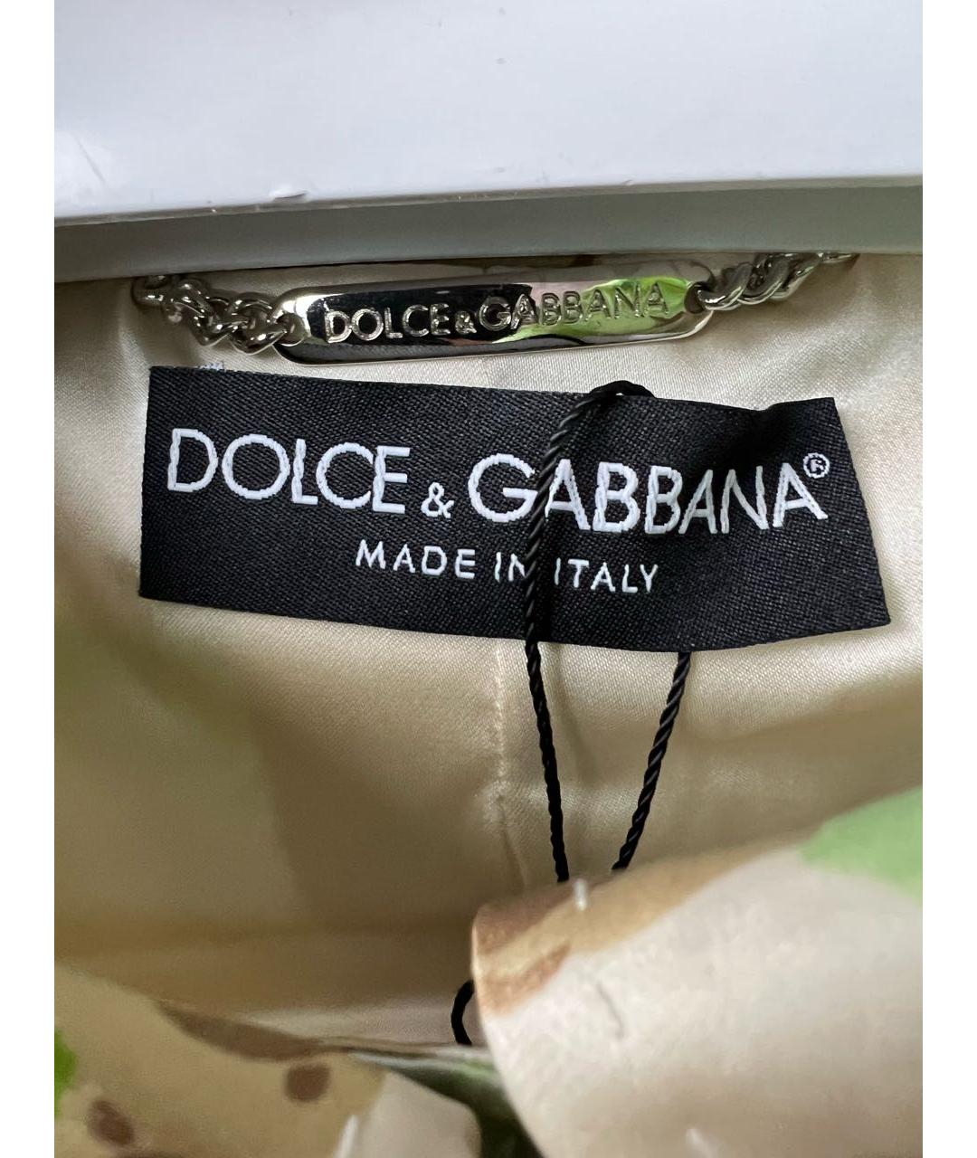 DOLCE&GABBANA Салатовый шелковый жакет/пиджак, фото 2