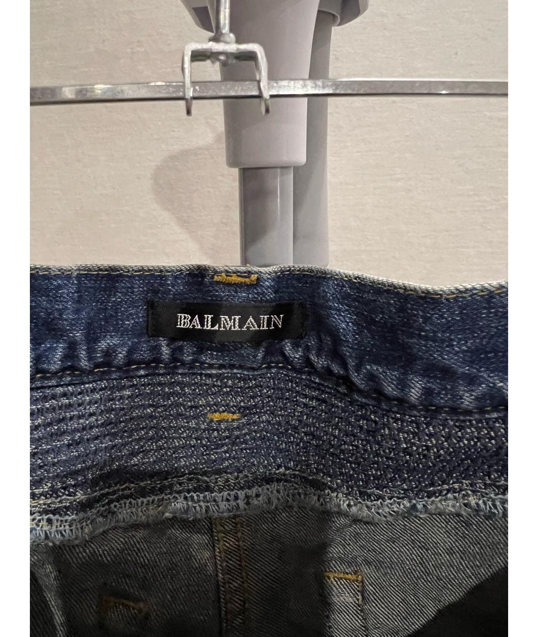 BALMAIN Синие хлопковые джинсы слим, фото 4