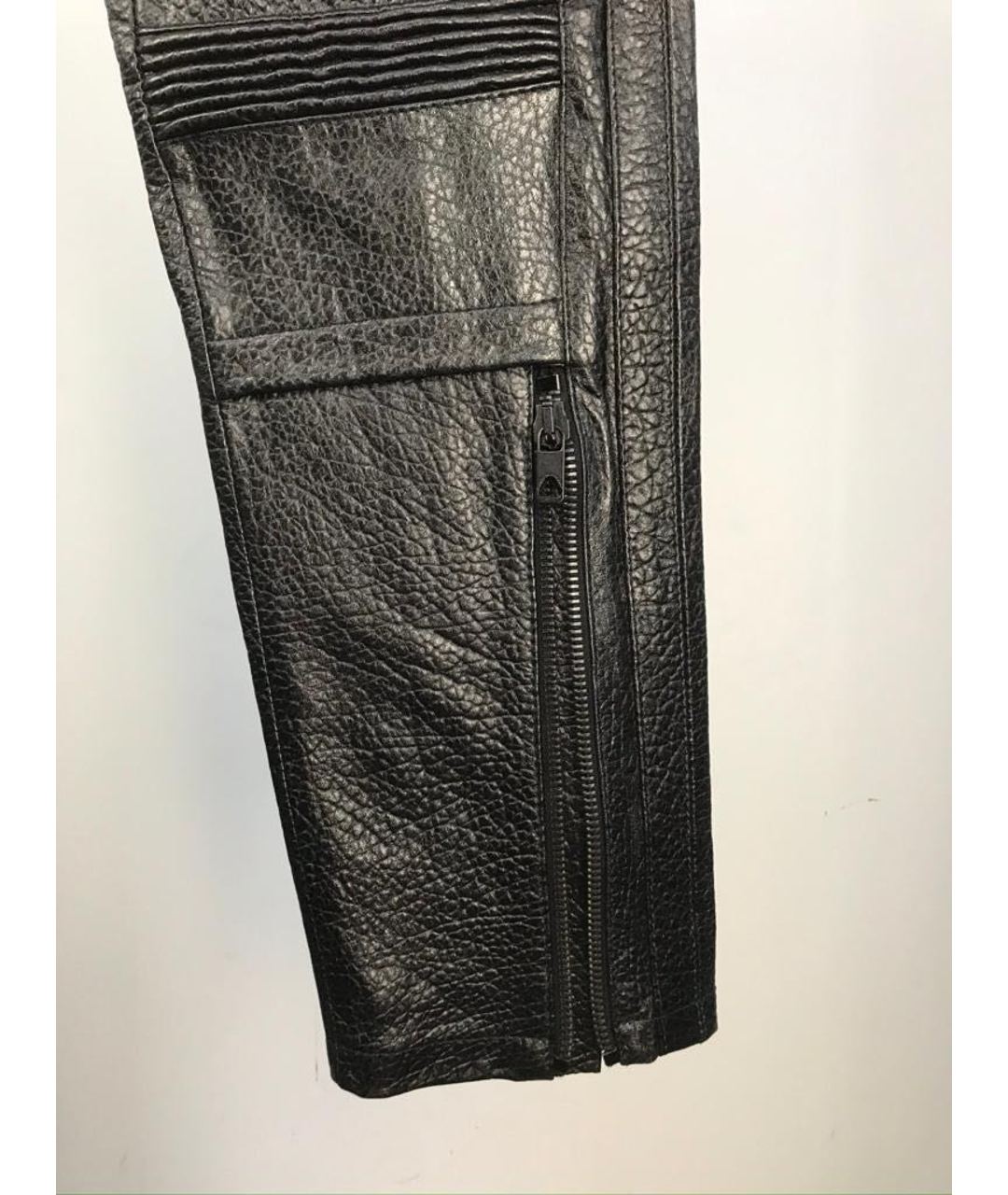 DIESEL BLACK GOLD Черные кожаные брюки чинос, фото 3