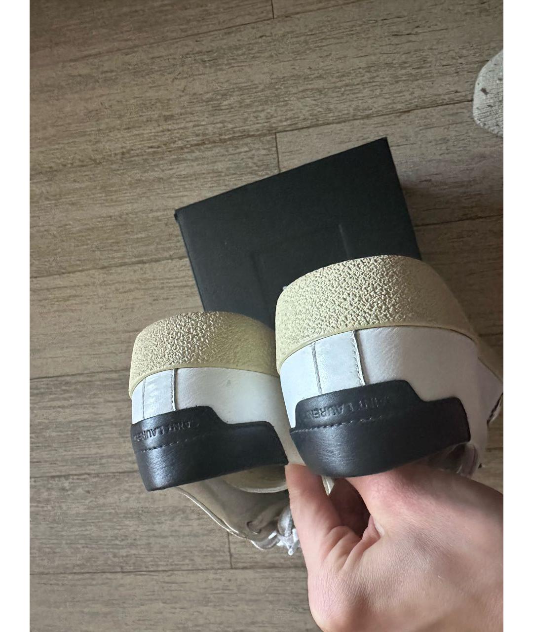 SAINT LAURENT Белые кожаные кеды, фото 3