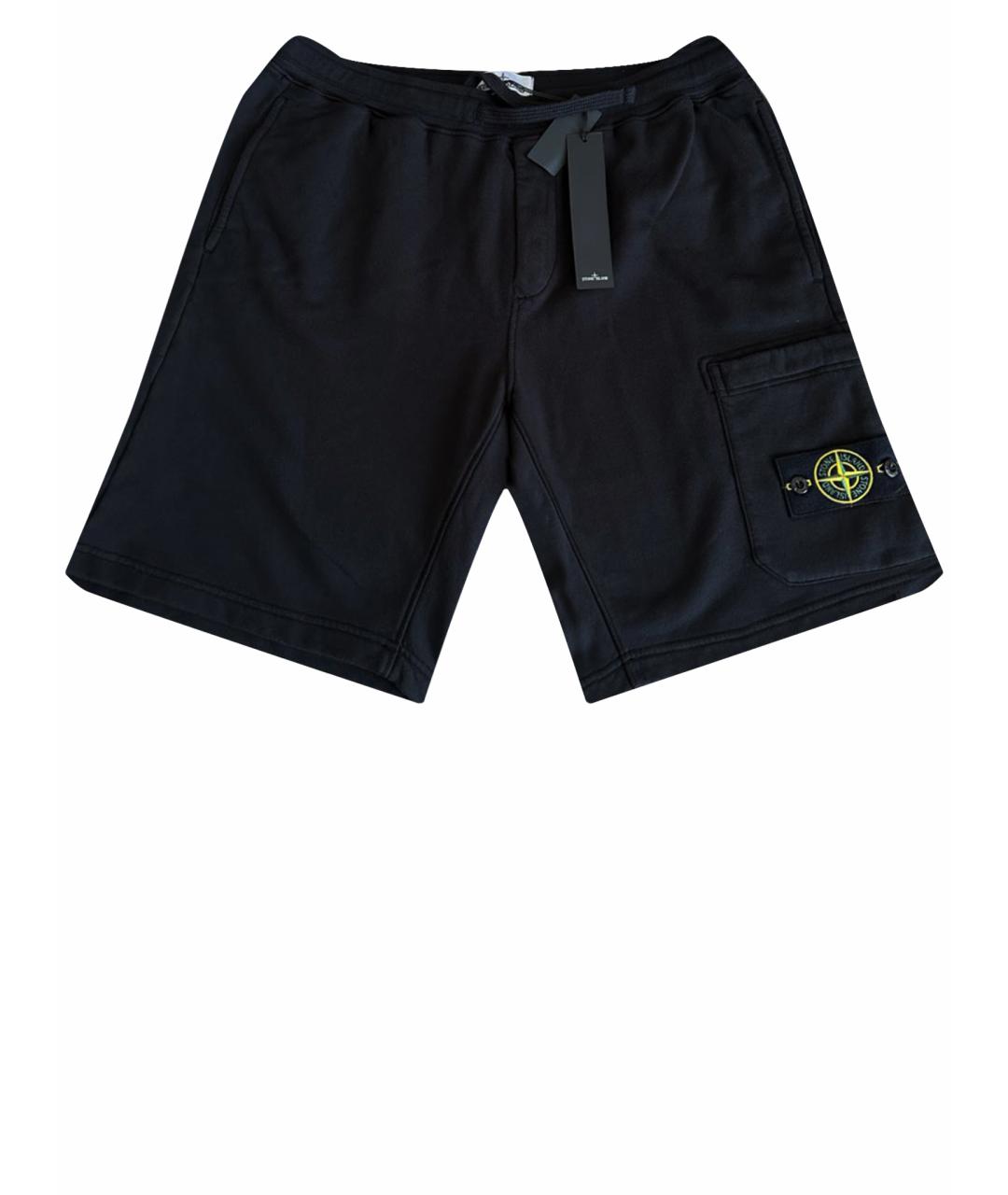STONE ISLAND Черные хлопковые шорты, фото 1