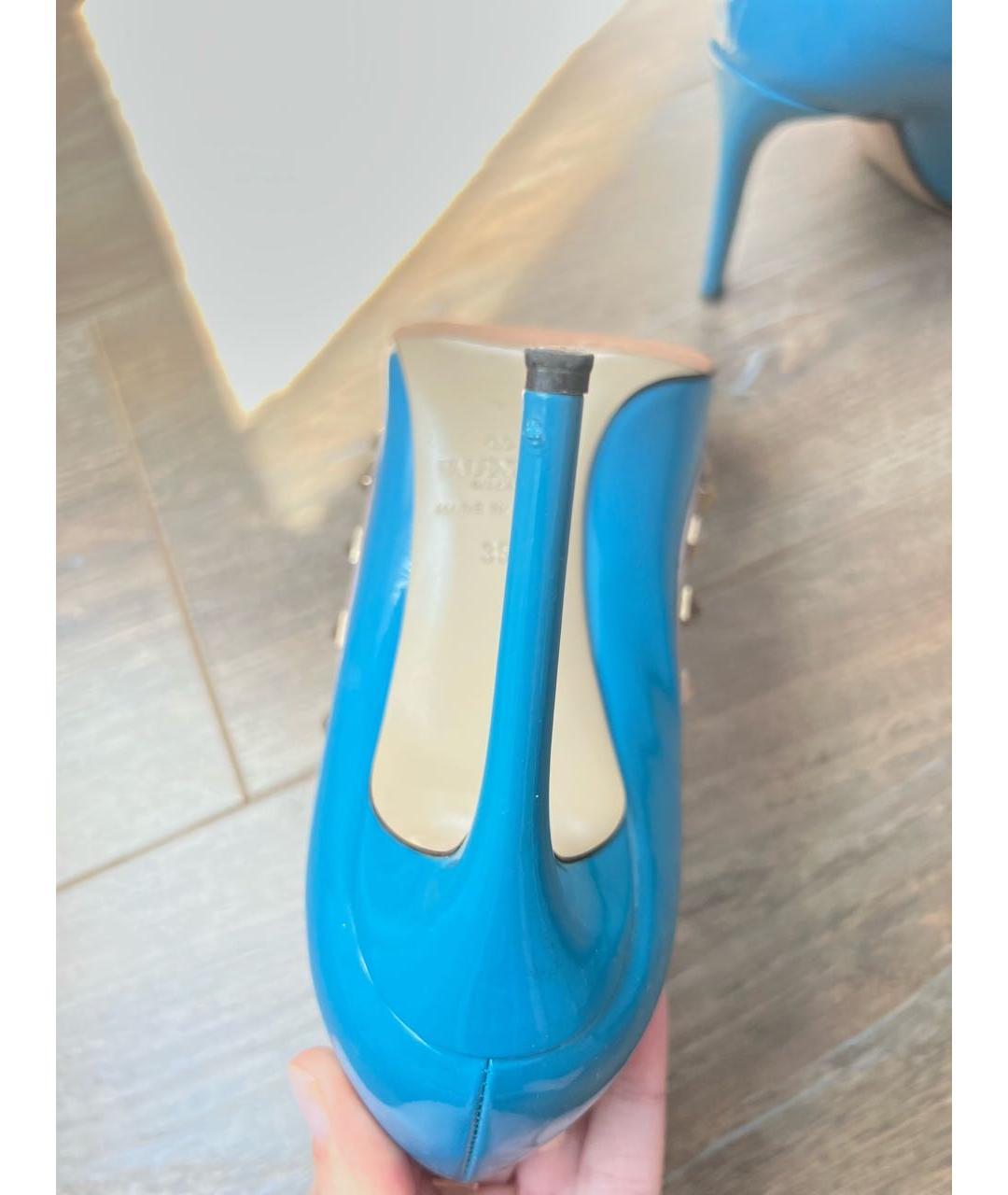 VALENTINO Голубые туфли из лакированной кожи, фото 5