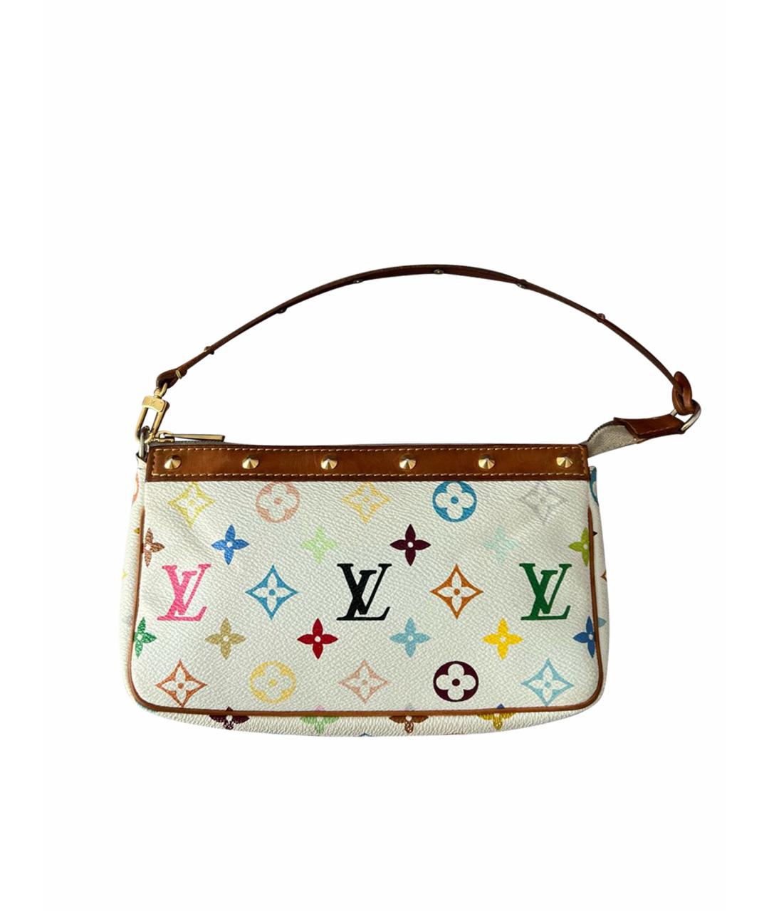 LOUIS VUITTON Белая кожаная сумка с короткими ручками, фото 1