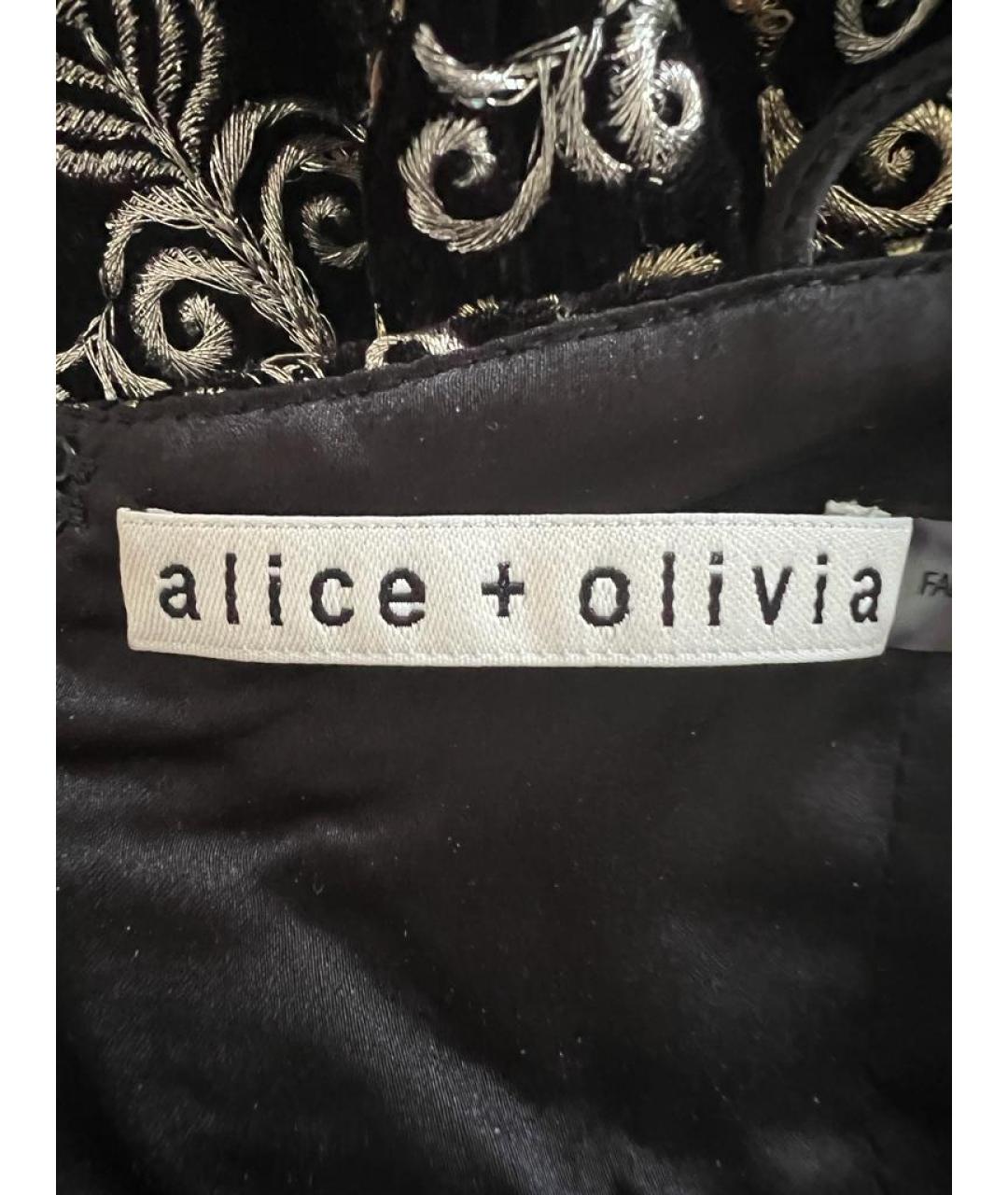 ALICE+OLIVIA Черное полиэстеровое вечернее платье, фото 4