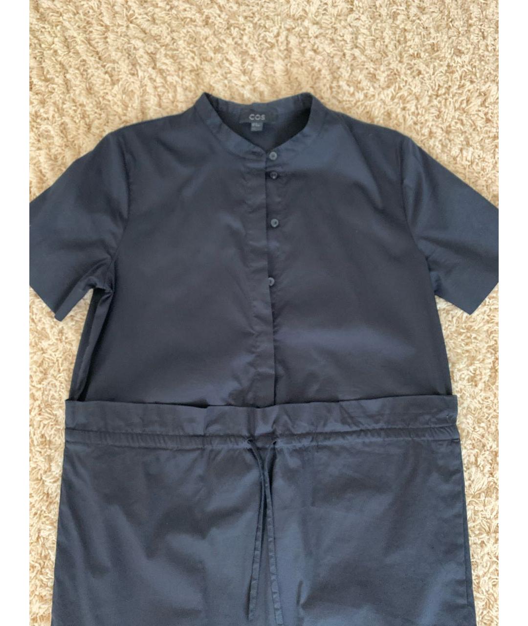 COS Черное хлопко-эластановое повседневное платье, фото 4