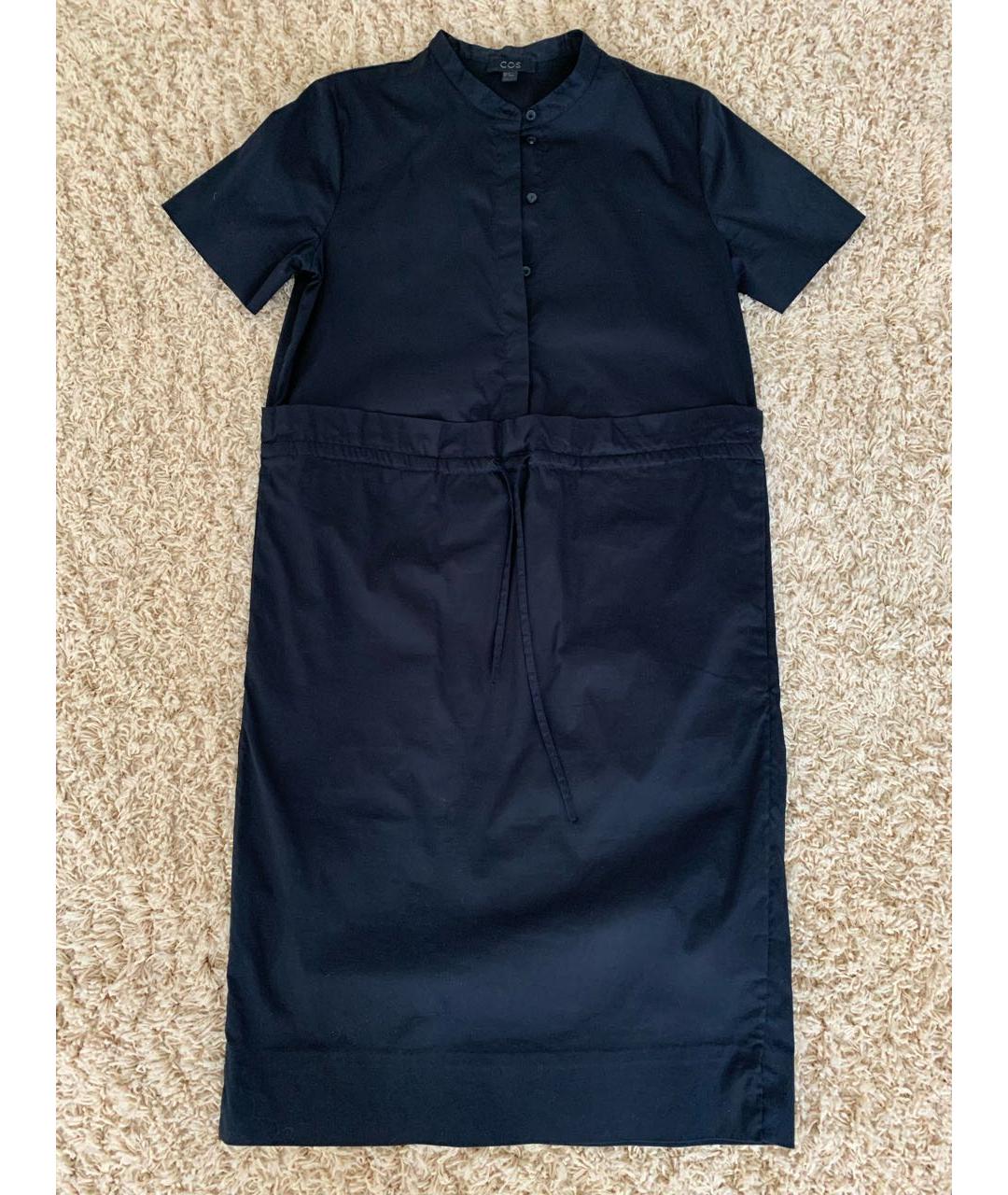 COS Черное хлопко-эластановое повседневное платье, фото 8