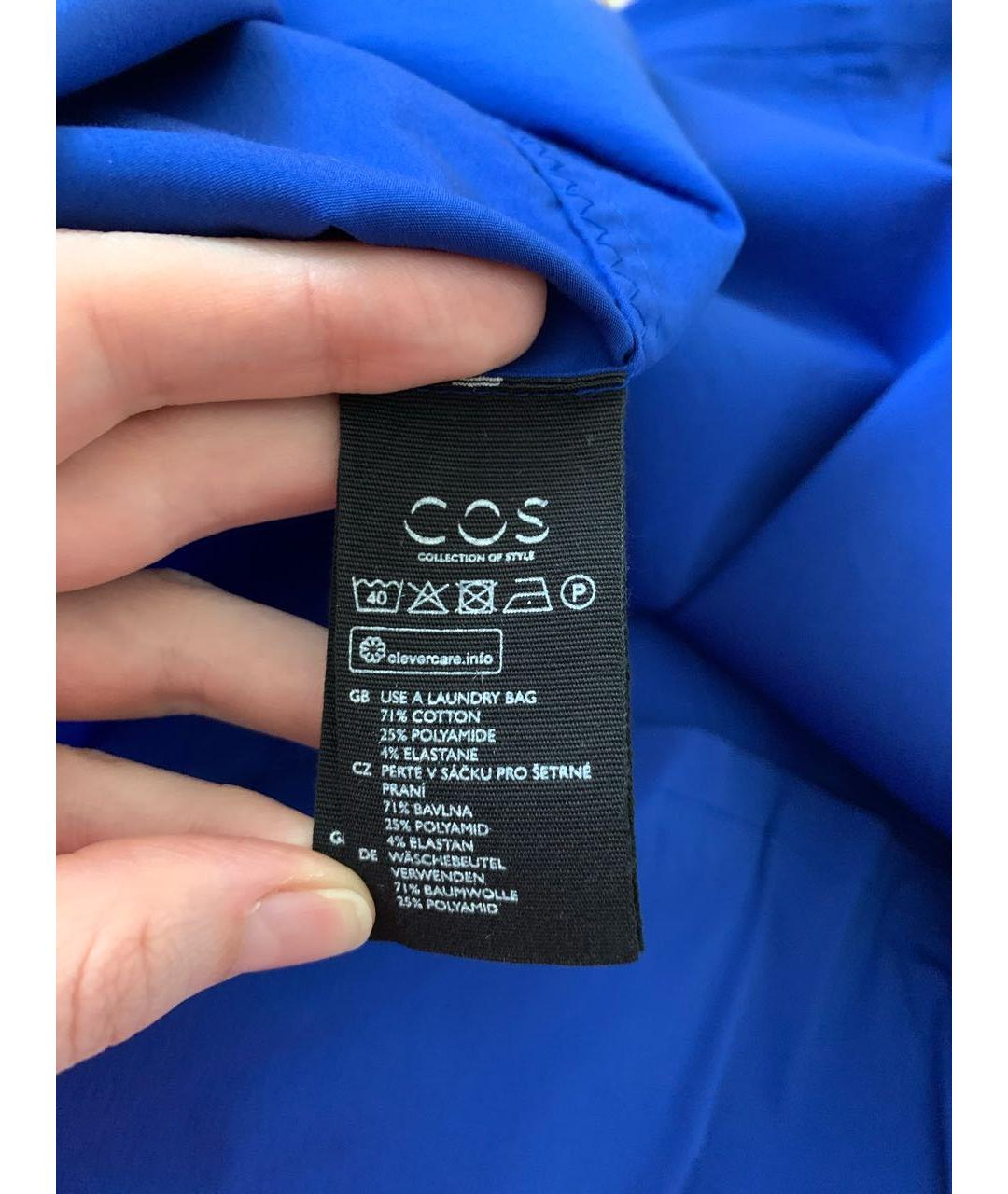 COS Синее хлопко-эластановое повседневное платье, фото 6