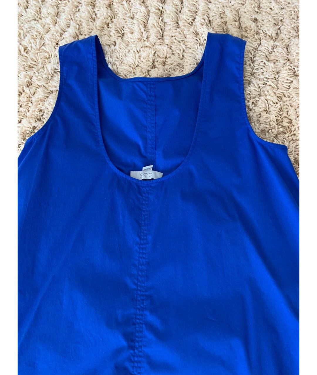 COS Синее хлопко-эластановое повседневное платье, фото 3