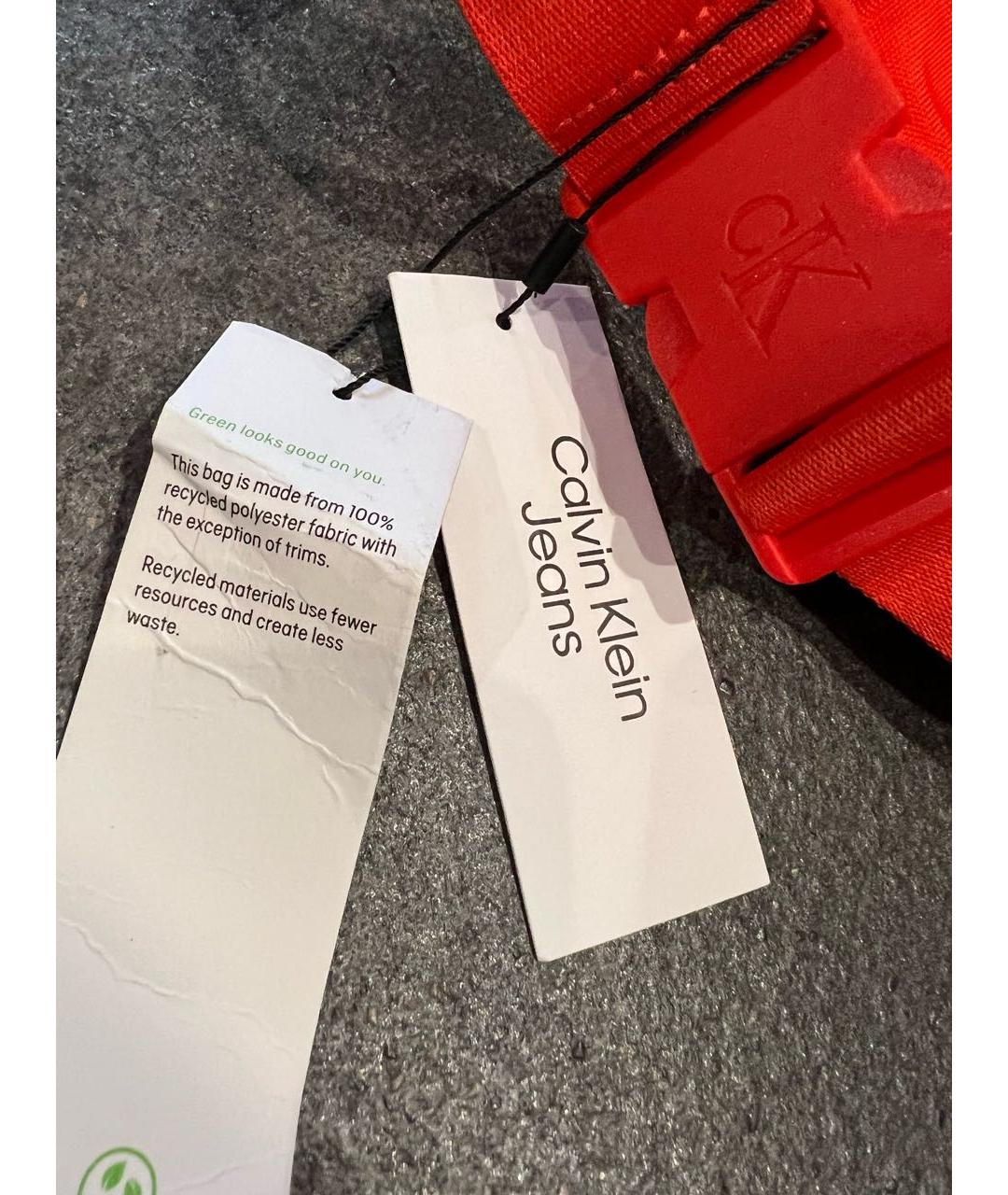 CALVIN KLEIN JEANS Красная поясная сумка, фото 5