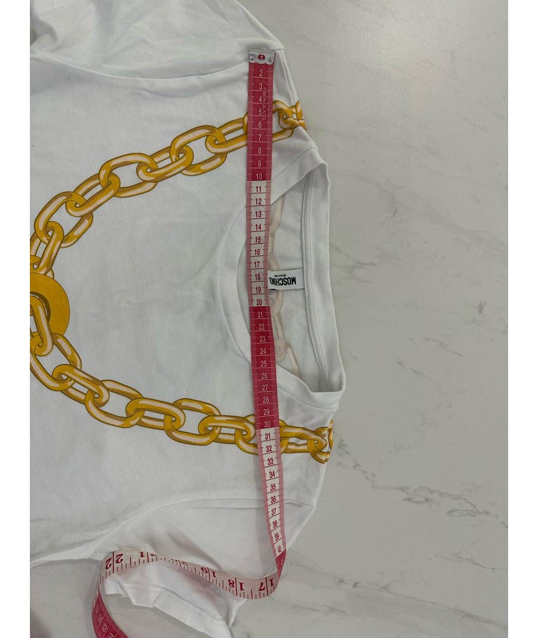 MOSCHINO Белая хлопковая футболка, фото 3