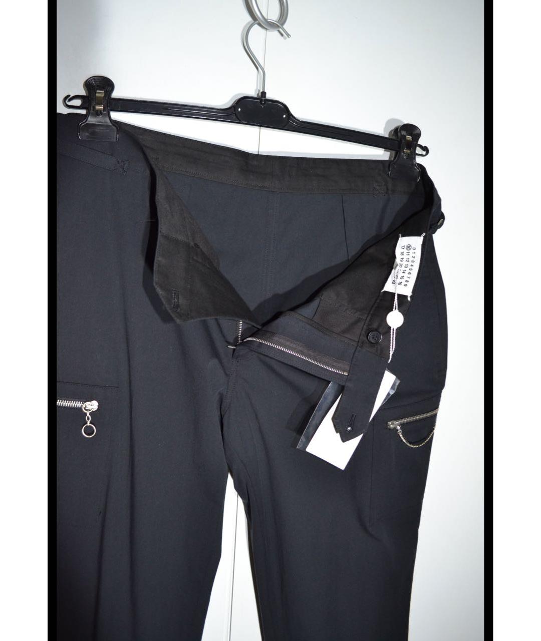 MAISON MARGIELA Черные хлопковые повседневные брюки, фото 4