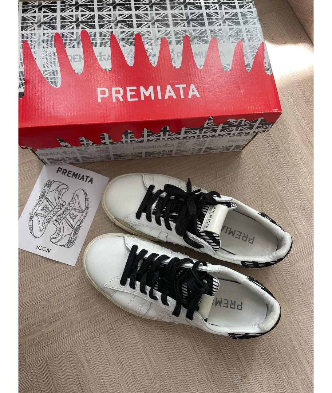 PREMIATA Белые кожаные кеды, фото 5