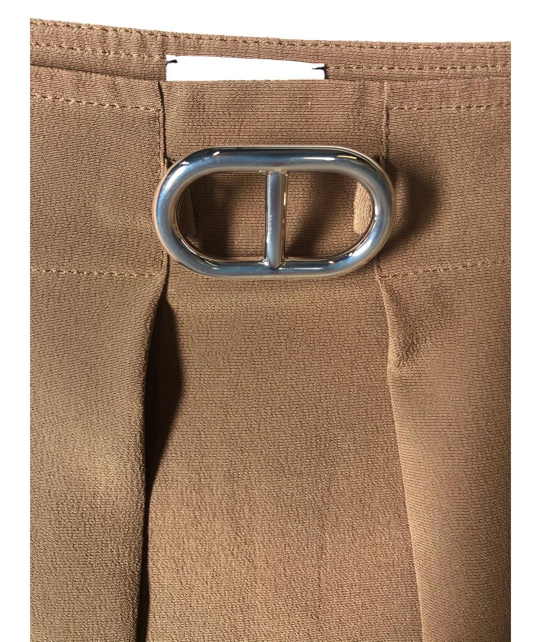 HERMES PRE-OWNED Коричневая шелковая юбка мини, фото 3