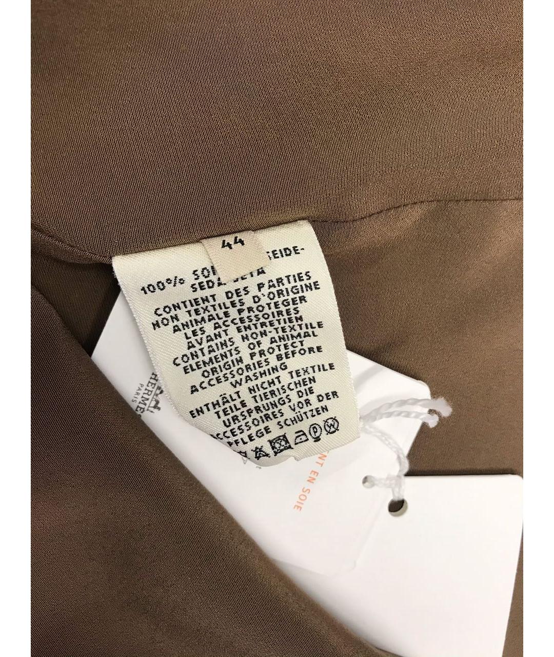 HERMES PRE-OWNED Коричневая шелковая юбка мини, фото 5