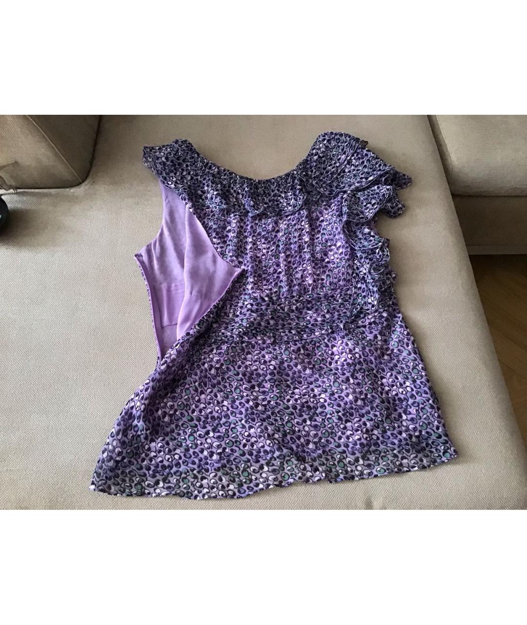 BCBG MAXAZRIA Фиолетовая шелковая блузы, фото 4