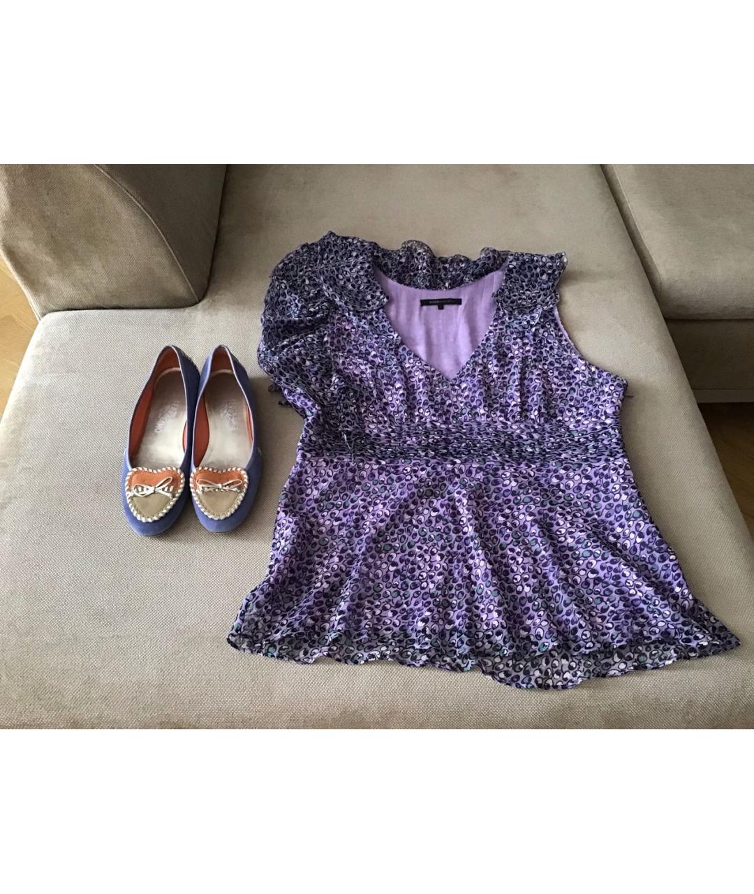 BCBG MAXAZRIA Фиолетовая шелковая блузы, фото 8