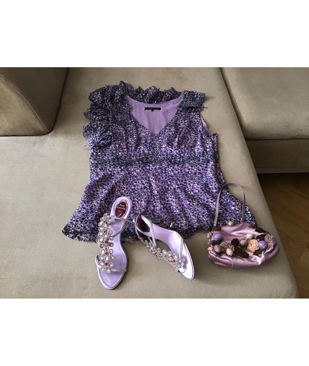 BCBG MAXAZRIA Фиолетовая шелковая блузы, фото 7